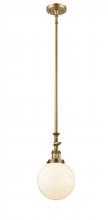 Innovations Lighting 206-BB-G201-8 - Beacon - 1 Light - 8 inch - Brushed Brass - Stem Hung - Mini Pendant