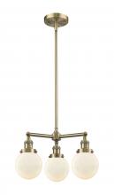 Innovations Lighting 207-AB-G201-6 - Beacon - 3 Light - 19 inch - Antique Brass - Stem Hung - Chandelier