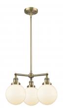 Innovations Lighting 207-AB-G201-8 - Beacon - 3 Light - 22 inch - Antique Brass - Stem Hung - Chandelier