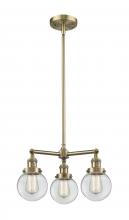 Innovations Lighting 207-AB-G202-6 - Beacon - 3 Light - 19 inch - Antique Brass - Stem Hung - Chandelier