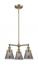 Innovations Lighting 207-AB-G63 - Cone - 3 Light - 19 inch - Antique Brass - Stem Hung - Chandelier