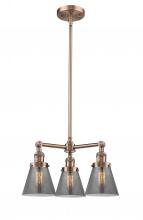 Innovations Lighting 207-AC-G63 - Cone - 3 Light - 19 inch - Antique Copper - Stem Hung - Chandelier