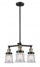 Innovations Lighting 207-BAB-G182S - Canton - 3 Light - 18 inch - Black Antique Brass - Stem Hung - Chandelier