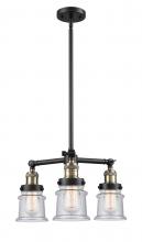 Innovations Lighting 207-BAB-G184S - Canton - 3 Light - 18 inch - Black Antique Brass - Stem Hung - Chandelier