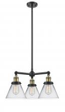 Innovations Lighting 207-BAB-G42 - Cone - 3 Light - 22 inch - Black Antique Brass - Stem Hung - Chandelier