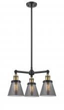 Innovations Lighting 207-BAB-G63 - Cone - 3 Light - 19 inch - Black Antique Brass - Stem Hung - Chandelier