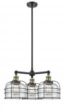 Innovations Lighting 207-BAB-G74-CE - Bell Cage - 3 Light - 24 inch - Black Antique Brass - Stem Hung - Chandelier