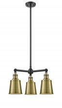 Innovations Lighting 207-BAB-M9-AB - Addison - 3 Light - 19 inch - Black Antique Brass - Stem Hung - Chandelier