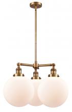 Innovations Lighting 207-BB-G201-10 - Beacon - 3 Light - 24 inch - Brushed Brass - Stem Hung - Chandelier