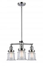 Innovations Lighting 207-PC-G182S - Canton - 3 Light - 18 inch - Polished Chrome - Stem Hung - Chandelier