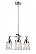 Innovations Lighting 207-PC-G184S - Canton - 3 Light - 18 inch - Polished Chrome - Stem Hung - Chandelier