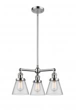 Innovations Lighting 207-PC-G62 - Cone - 3 Light - 19 inch - Polished Chrome - Stem Hung - Chandelier