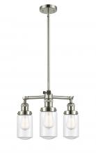 Innovations Lighting 207-PN-G312 - Dover - 3 Light - 17 inch - Polished Nickel - Stem Hung - Chandelier