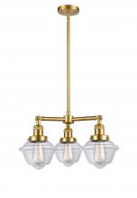 Innovations Lighting 207-SG-G532 - Oxford - 3 Light - 20 inch - Satin Gold - Stem Hung - Chandelier