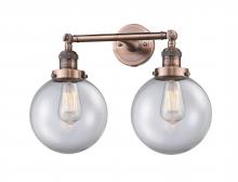 Innovations Lighting 208-AC-G202-8 - Beacon - 2 Light - 19 inch - Antique Copper - Bath Vanity Light