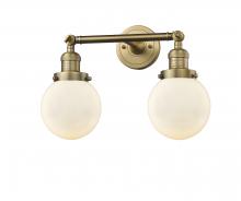 Innovations Lighting 208-BB-G201-6 - Beacon - 2 Light - 17 inch - Brushed Brass - Bath Vanity Light