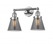 Innovations Lighting 208-PC-G63 - Cone - 2 Light - 16 inch - Polished Chrome - Bath Vanity Light