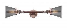 Innovations Lighting 208L-AC-G63 - Cone - 2 Light - 6 inch - Antique Copper - Bath Vanity Light