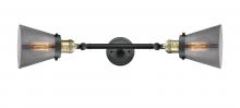 Innovations Lighting 208L-BAB-G63 - Cone - 2 Light - 6 inch - Black Antique Brass - Bath Vanity Light