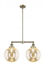 Innovations Lighting 209-AB-G208-10 - Beacon - 2 Light - 25 inch - Antique Brass - Stem Hung - Island Light