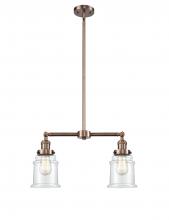 Innovations Lighting 209-AC-G182 - Canton - 2 Light - 21 inch - Antique Copper - Stem Hung - Island Light