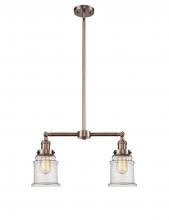 Innovations Lighting 209-AC-G184 - Canton - 2 Light - 21 inch - Antique Copper - Stem Hung - Island Light