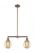 Innovations Lighting 209-AC-G208-6 - Beacon - 2 Light - 23 inch - Antique Copper - Stem Hung - Island Light