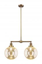 Innovations Lighting 209-BB-G208-10 - Beacon - 2 Light - 25 inch - Brushed Brass - Stem Hung - Island Light