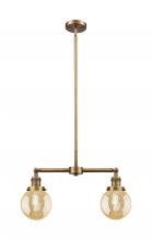 Innovations Lighting 209-BB-G208-6 - Beacon - 2 Light - 23 inch - Brushed Brass - Stem Hung - Island Light