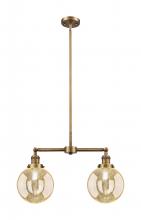 Innovations Lighting 209-BB-G208-8 - Beacon - 2 Light - 25 inch - Brushed Brass - Stem Hung - Island Light