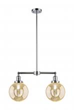 Innovations Lighting 209-PC-G208-8 - Beacon - 2 Light - 25 inch - Polished Chrome - Stem Hung - Island Light