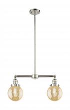 Innovations Lighting 209-PN-G208-6 - Beacon - 2 Light - 23 inch - Polished Nickel - Stem Hung - Island Light