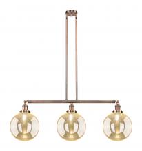 Innovations Lighting 213-AC-G208-10 - Beacon - 3 Light - 42 inch - Antique Copper - Stem Hung - Island Light