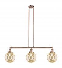 Innovations Lighting 213-AC-G208-8 - Beacon - 3 Light - 41 inch - Antique Copper - Stem Hung - Island Light