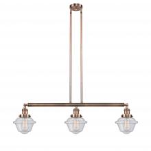 Innovations Lighting 213-AC-G534 - Oxford - 3 Light - 40 inch - Antique Copper - Stem Hung - Island Light