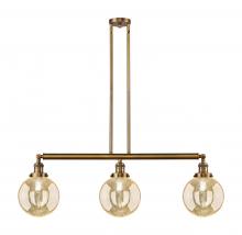 Innovations Lighting 213-BB-G208-8 - Beacon - 3 Light - 41 inch - Brushed Brass - Stem Hung - Island Light