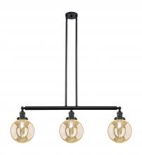 Innovations Lighting 213-BK-G208-8 - Beacon - 3 Light - 41 inch - Matte Black - Stem Hung - Island Light