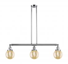 Innovations Lighting 213-PC-G208-6 - Beacon - 3 Light - 39 inch - Polished Chrome - Stem Hung - Island Light