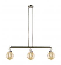 Innovations Lighting 213-PN-G208-6 - Beacon - 3 Light - 39 inch - Polished Nickel - Stem Hung - Island Light