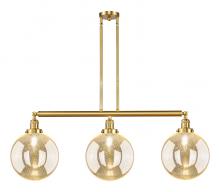 Innovations Lighting 213-SG-G208-10 - Beacon - 3 Light - 42 inch - Satin Gold - Stem Hung - Island Light