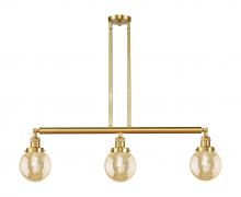 Innovations Lighting 213-SG-G208-6 - Beacon - 3 Light - 39 inch - Satin Gold - Stem Hung - Island Light