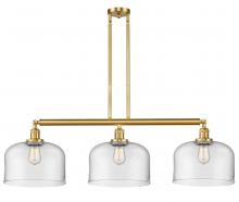  213-SG-G72-L-LED - Bell - 3 Light - 42 inch - Satin Gold - Stem Hung - Island Light