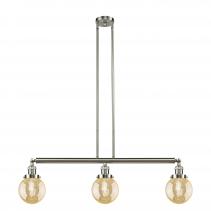 Innovations Lighting 213-SN-G208-6 - Beacon - 3 Light - 39 inch - Brushed Satin Nickel - Stem Hung - Island Light