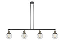 Innovations Lighting 214-BAB-G202-6 - Beacon - 4 Light - 51 inch - Black Antique Brass - Stem Hung - Island Light