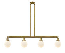 Innovations Lighting 214-BB-G201-6 - Beacon - 4 Light - 51 inch - Brushed Brass - Stem Hung - Island Light