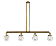 Innovations Lighting 214-BB-G202-6 - Beacon - 4 Light - 51 inch - Brushed Brass - Stem Hung - Island Light