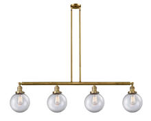 Innovations Lighting 214-BB-G202-8 - Beacon - 4 Light - 53 inch - Brushed Brass - Stem Hung - Island Light