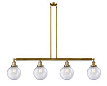 Innovations Lighting 214-BB-G204-8 - Beacon - 4 Light - 53 inch - Brushed Brass - Stem Hung - Island Light