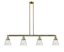 Innovations Lighting 214-BB-G64 - Cone - 4 Light - 51 inch - Brushed Brass - Stem Hung - Island Light