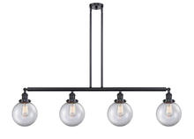  214-BK-G202-8-LED - Beacon - 4 Light - 53 inch - Matte Black - Stem Hung - Island Light